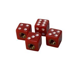 Red Dice Valve Stem Cap Set of 4 Retro COOL Red Dice !!!!!  NEW